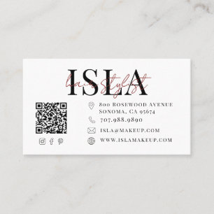Modern Makeup Artist Script Name Business Card