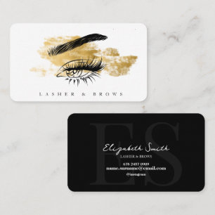 Modern Makeup Artist White and gold  Business Card