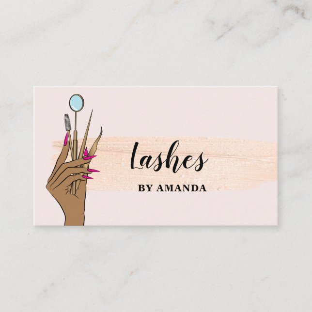 Modern Makeup Eyebrow Eyes Lashes Girly Business C Business Card (Front)
