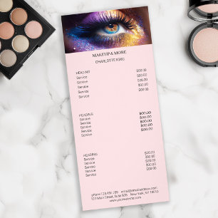 Modern, Makeup Photo  Salon Price List Rack Card