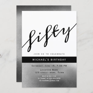 Modern Male 50th Birthday Invitation