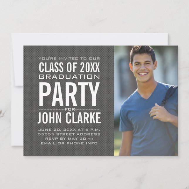 MODERN MALE GRAD | GRADUATION PARTY INVITATION (Front)