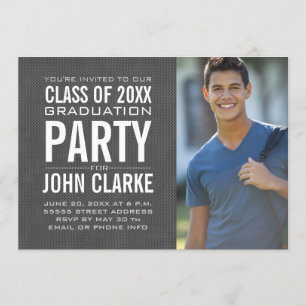 MODERN MALE GRAD   GRADUATION PARTY INVITATION