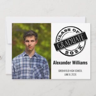 Modern Male Photo Grad Graduation Party Invitation
