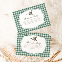 Modern Mallard Duck Neutral Gingham Baby Shower