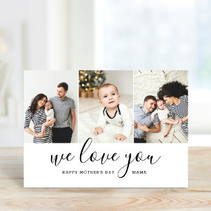 Modern Mama 3 Photo Collage Mother's Day Card