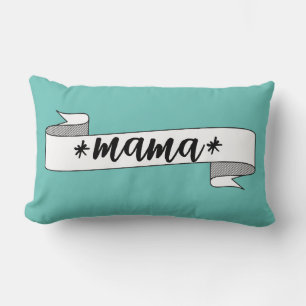 Modern mama gift in blue and white lumbar cushion