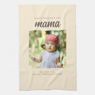 Modern Mama Kids Photo Mother's Day Tea Towel
