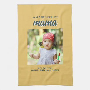 Modern Mama Kids Photo Mother's Day Tea Towel