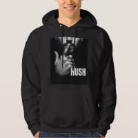 Modern Man Shushing Gesture HUSH Graphic