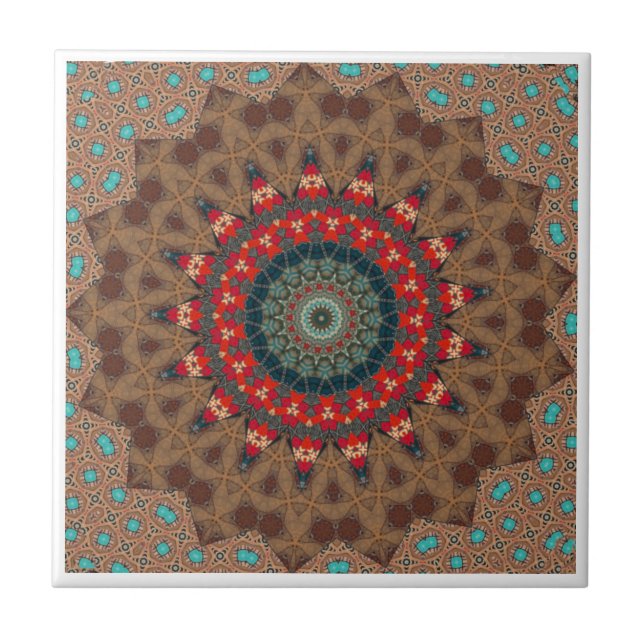 Modern Mandala Ceramic Tile (Front)