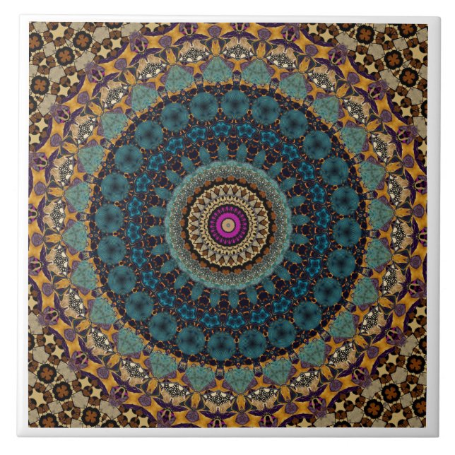 Modern Mandala Ceramic Tile (Front)