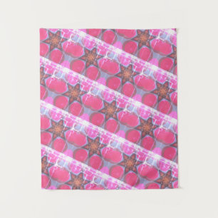 MODERN Mandala COLOR PINK LIGHT STAR TAPESTRY