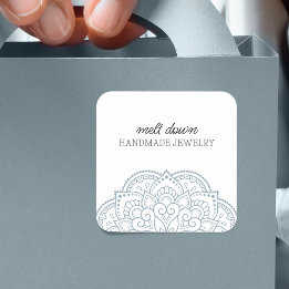 Modern Mandala Handmade Jewellery Square Sticker