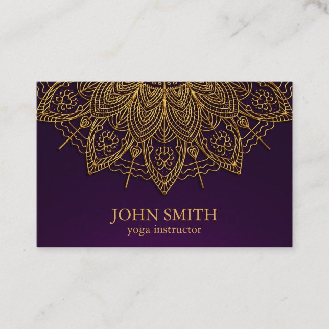 Modern Mandala Yoga Instructor Busines Business Card (Front)