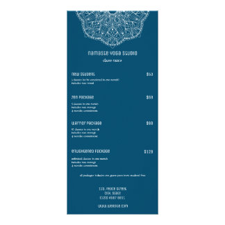 Modern Mandala Yoga Massage Reiki Teal Rack Card