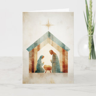 Modern Manger Scene Holiday Card