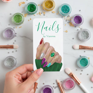 Modern Manicurist Artist Chic Nail Studio QR Code Business Card