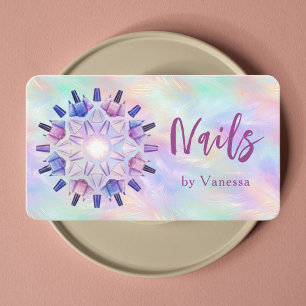 Modern Manicurist Iridescent Opal Stylish Business Card