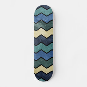 Modern Manly Blue Chevrons Skateboard