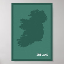 Modern Map Of Ireland / Éire | Irish Emerald Isle 
