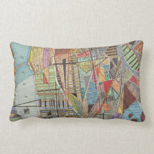 Modern Map of New York I Lumbar Cushion