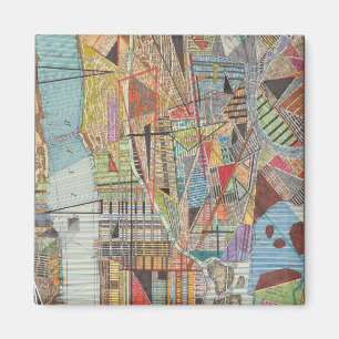 Modern Map of New York I Magnet