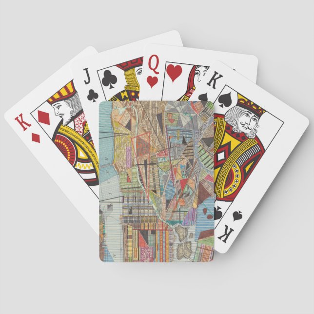 Modern Map of New York I Playing Cards (Back)
