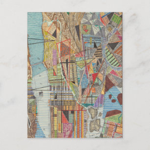 Modern Map of New York I Postcard