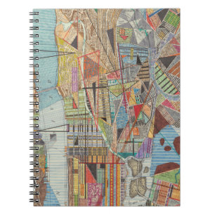 Modern Map of New York I Spiral Notebook