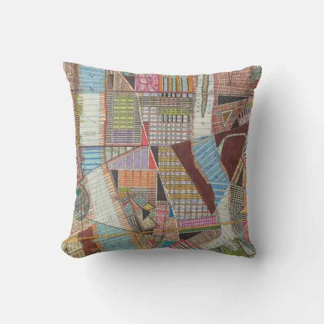 Modern Map of New York II Cushion (Front)