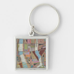 Modern Map of New York II Key Ring