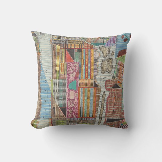 Modern Map of New York III Cushion (Front)