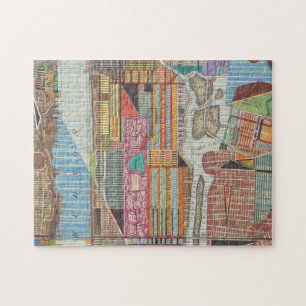 Modern Map of New York III Jigsaw Puzzle