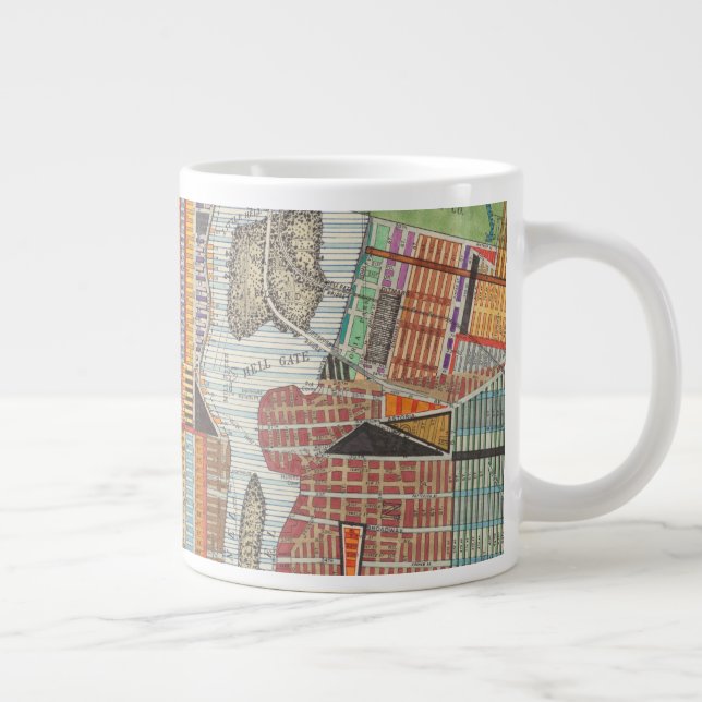 Modern Map of New York III Large Coffee Mug (Right)