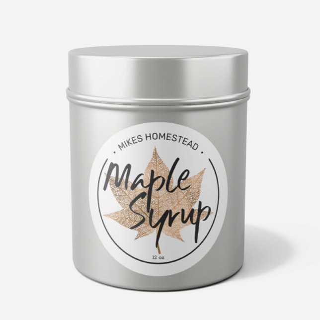 Modern Maple Syrup Label Copper Maple Leaf (Creator Uploaded)