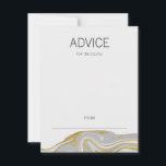 Modern Marble and Gold Wedding Advice Card<br><div class="desc">A faux simulated gold foil design incorporated into a marble look. Personalise the custom text above. You can find additional coordinating items in our "Modern Marble and Gold Wedding" collection.</div>