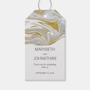 Modern Marble and Gold Wedding Thank You Gift Tag