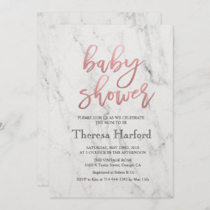 Modern Marble Baby Shower Invitation