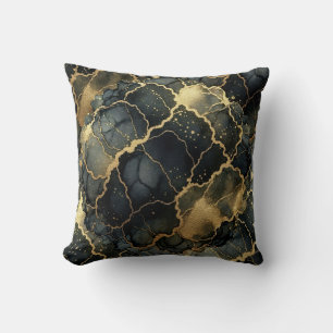 Modern Marble Black + Gold Luxury Cushion