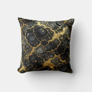 Modern Marble Black + Gold Luxury Cushion