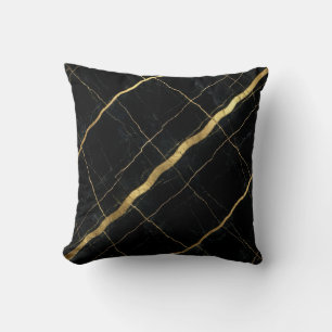 Modern Marble Black + Gold Luxury Cushion