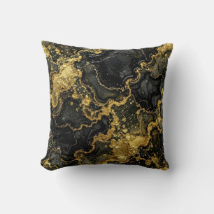 Modern Marble Black + Gold Luxury Cushion