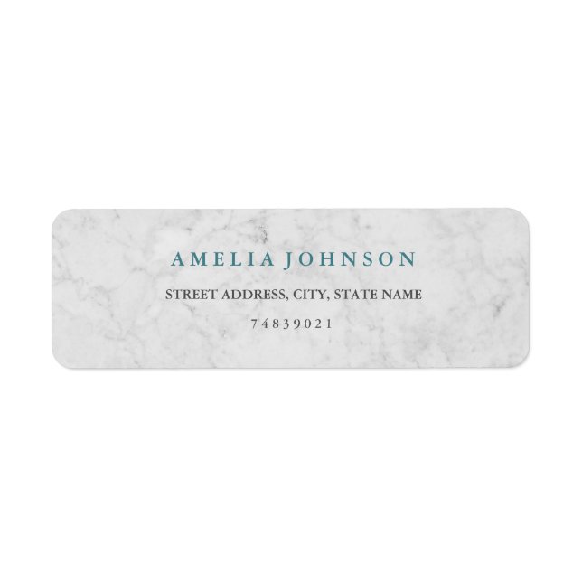 Modern Marble Blue Address Label (Front)