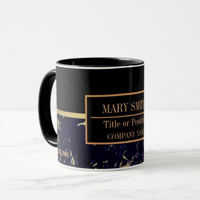 Modern Marble Business Add Name Mug (Front Left)