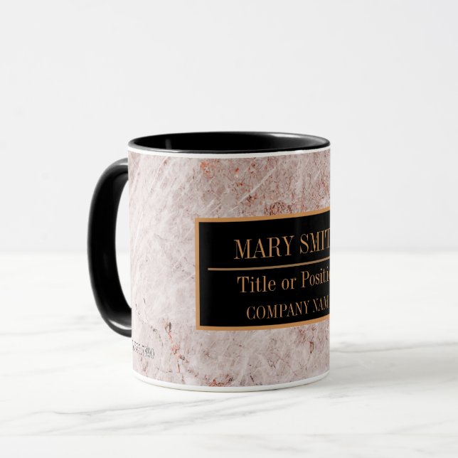 Modern Marble Business Add Name Mug (Front Left)