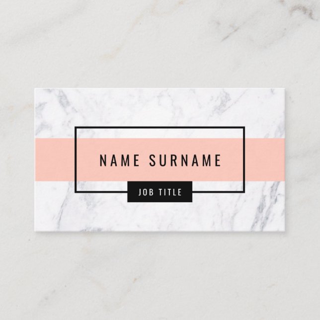 Modern Marble Clean Business Card (Front)