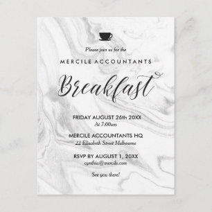 Modern Marble Corporate Business Breakfast Invitation