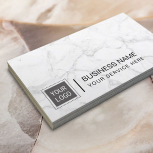 Modern Marble Corporate Custom Logo Elegant Business Card