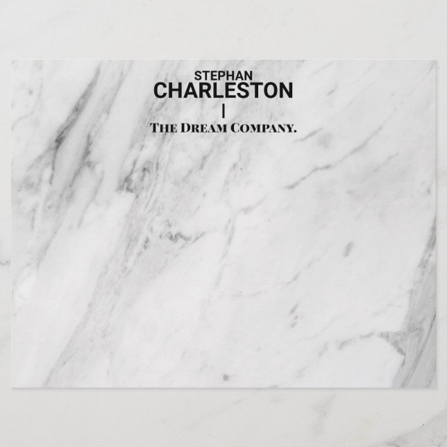 Modern Marble Custom Letterhead (Front)